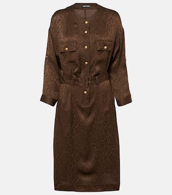 Abito midi in jacquard di seta | Tom Ford