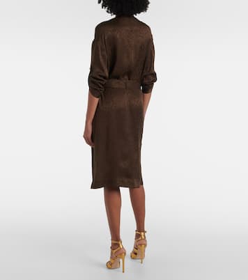 Abito midi in jacquard di seta | Tom Ford