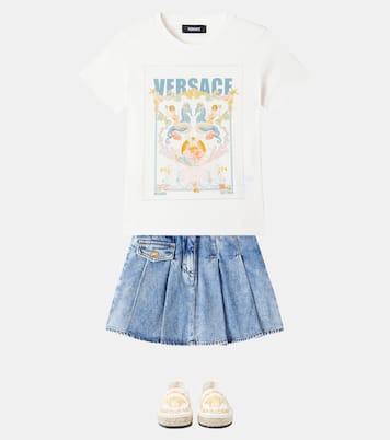 Embroidered denim skirt | Versace Kids