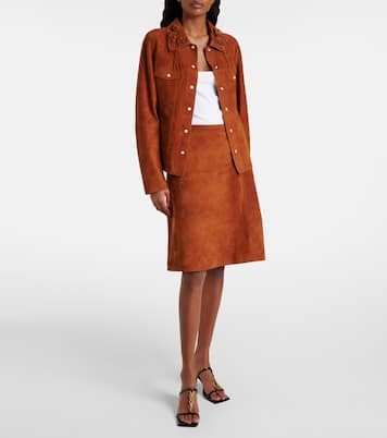 Veste en daim à fleurs | Versace