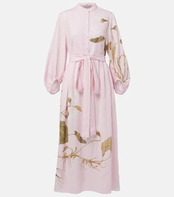 Robe midi imprimée en lin | Erdem