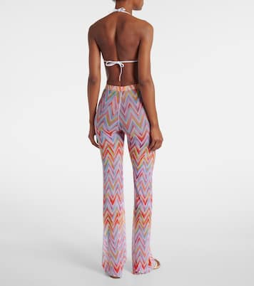 Zigzag printed tulle straight pants | Missoni