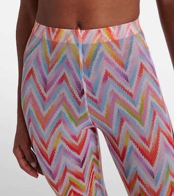 Zigzag printed tulle straight pants | Missoni