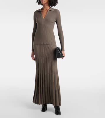 Merino ribbed-knit wool maxi skirt | Joseph