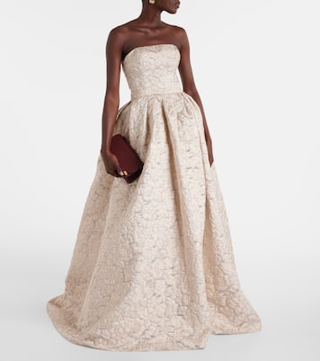 Strapless fil coupé gown | Carolina Herrera