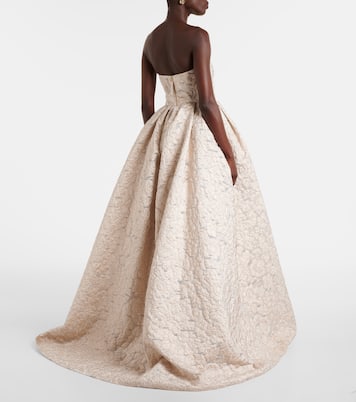Strapless fil coupé gown | Carolina Herrera