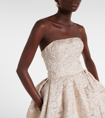Strapless fil coupé gown | Carolina Herrera