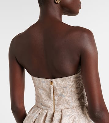 Strapless fil coupé gown | Carolina Herrera