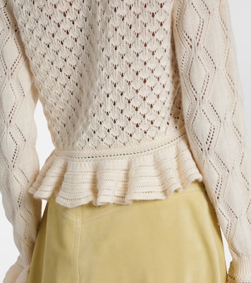 Ruffled cotton, wool, and silk cardigan | Chloé