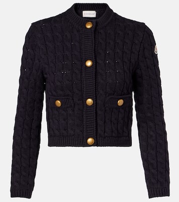 Cable-knit cotton-blend cardigan | Moncler