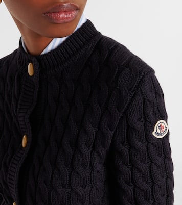Cable-knit cotton-blend cardigan | Moncler