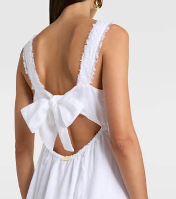 Pampelonne fringed linen midi dress | Heidi Klein