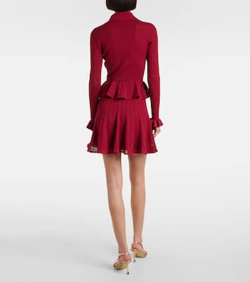 Pointelle peplum minidress | Self-Portrait