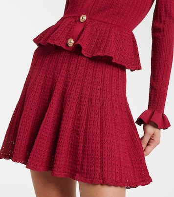 Pointelle peplum minidress | Self-Portrait