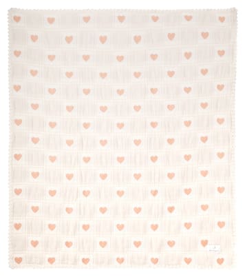 Baby Heart embroidered cotton blanket | Bebe Organic