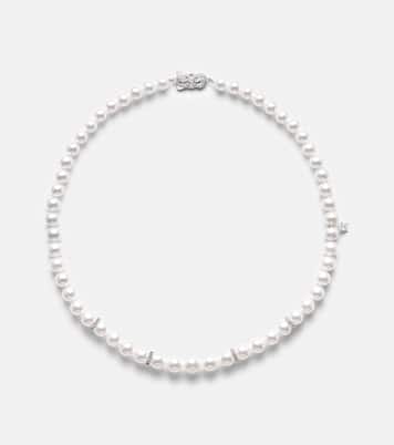 Halskette aus Akoyaperlen mit 18kt Weißgold und Diamanten | Mikimoto