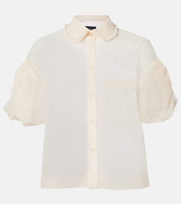 Cropped puff-sleeve tulle shirt | Simone Rocha