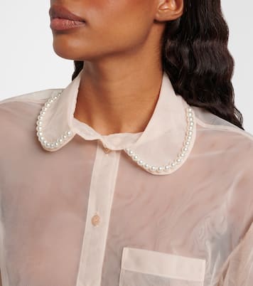 Cropped puff-sleeve tulle shirt | Simone Rocha