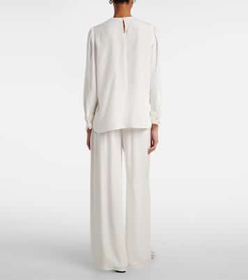 Mid-rise silk straight pants | Oscar de la Renta