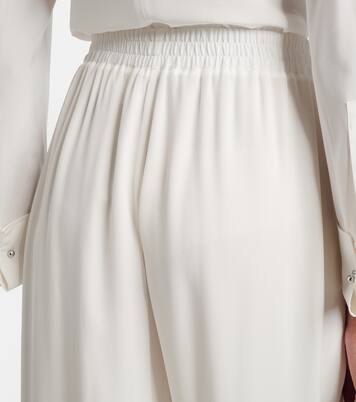 Mid-rise silk straight pants | Oscar de la Renta