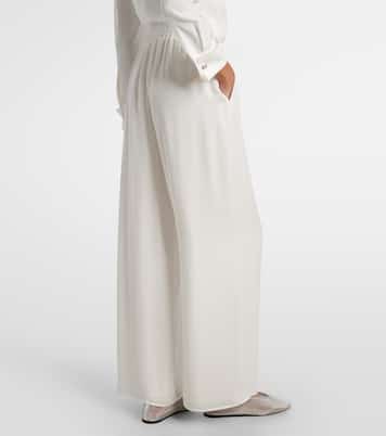 Mid-rise silk straight pants | Oscar de la Renta