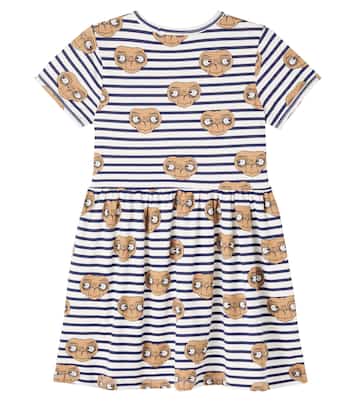 x E.T. striped cotton-blend jersey dress | Mini Rodini