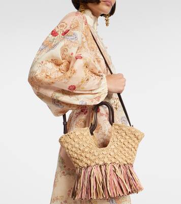Goldentime Small raffia tote bag | Zimmermann