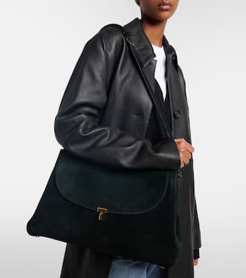 T-Lock suede shoulder bag | Toteme