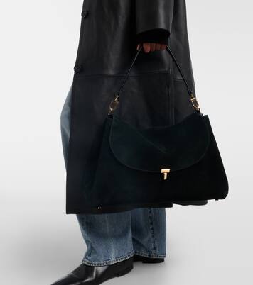 T-Lock suede shoulder bag | Toteme