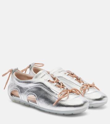 Cutout metallic leather sneakers | Simone Rocha