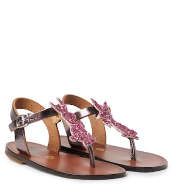 Glitter metallic leather sandals | PèPè