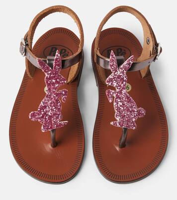 Glitter metallic leather sandals | PèPè