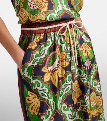 Liana printed silk satin palazzo pants | Alémais