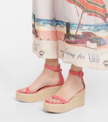 Sandali espadrillas in suede con zeppa | Gianvito Rossi
