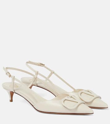VLogo leather slingback pumps | Valentino Garavani