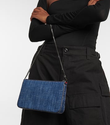 Clutch Loubila aus Denim | Christian Louboutin
