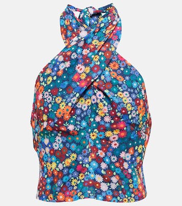 Crop top Kai con cuello halter floral | Staud
