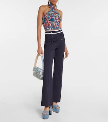 Crop top Kai con cuello halter floral | Staud