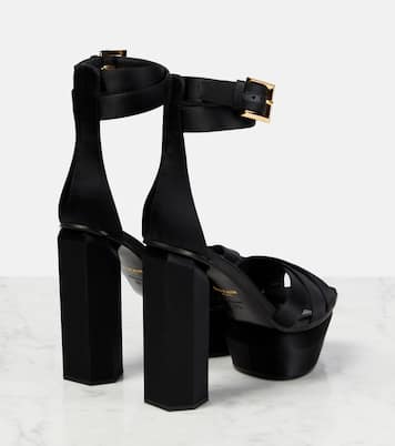 Plateausandalen Ava aus Satin | Balmain