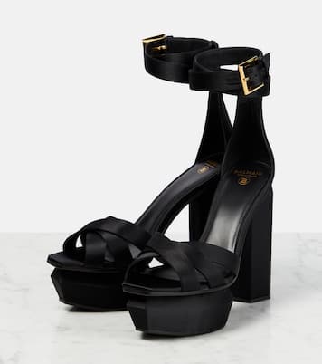 Plateausandalen Ava aus Satin | Balmain