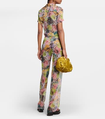 Pantaloni in crêpe di seta con stampa | Dries Van Noten