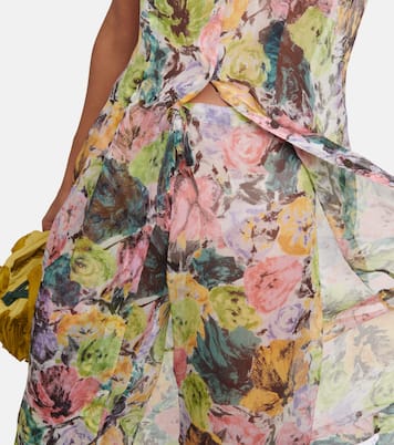 Pantaloni in crêpe di seta con stampa | Dries Van Noten