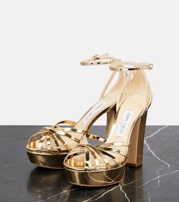 Sandali Isra 120 in pelle con platform | Jimmy Choo