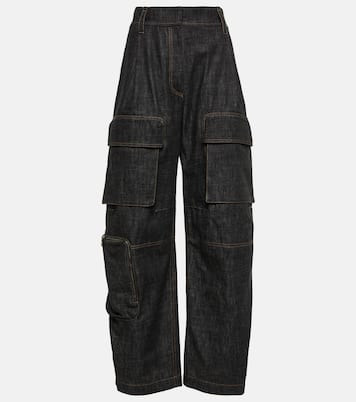 High-Rise-Cargohose aus Denim | Brunello Cucinelli