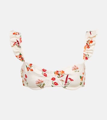 Kiwi Oasis floral bikini top | Agua by Agua Bendita
