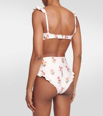 Kiwi Oasis floral bikini top | Agua by Agua Bendita