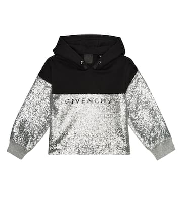 Sudadera de algodón con logo y lentejuelas | Givenchy Kids
