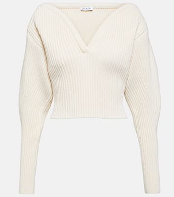Jersey en mezcla de lana acanalada | Alaïa