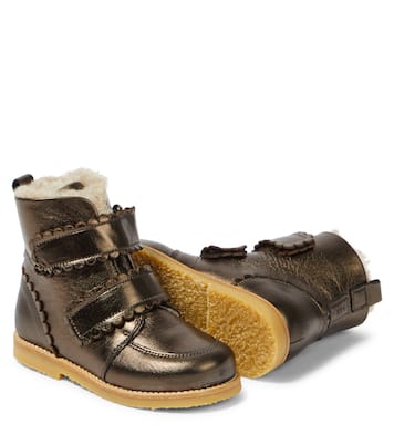 Schnürstiefel aus Leder mit Shearling | Petit Nord