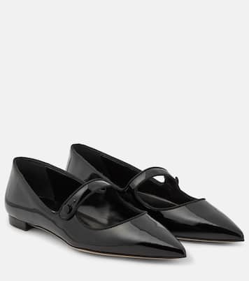 Ballerines Campari en cuir verni | Manolo Blahnik